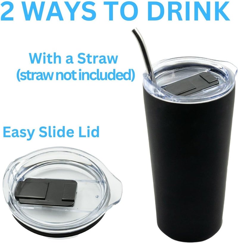 Decorvo Officially Licensed Collegiate Stainless Steel Tumbler - Double Walled Insulated Travel Tumbler with Slide Lid - 18 oz (Florida - White) - Image 2